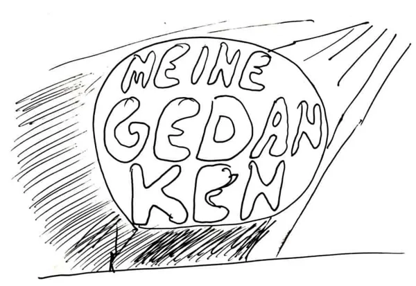 Riesige Gedankenblase
